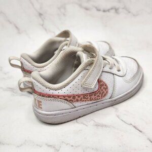 Nike Court Borough Low Pink Leopard Print Sneakers Toddler Shoes Girls 9 (9C)